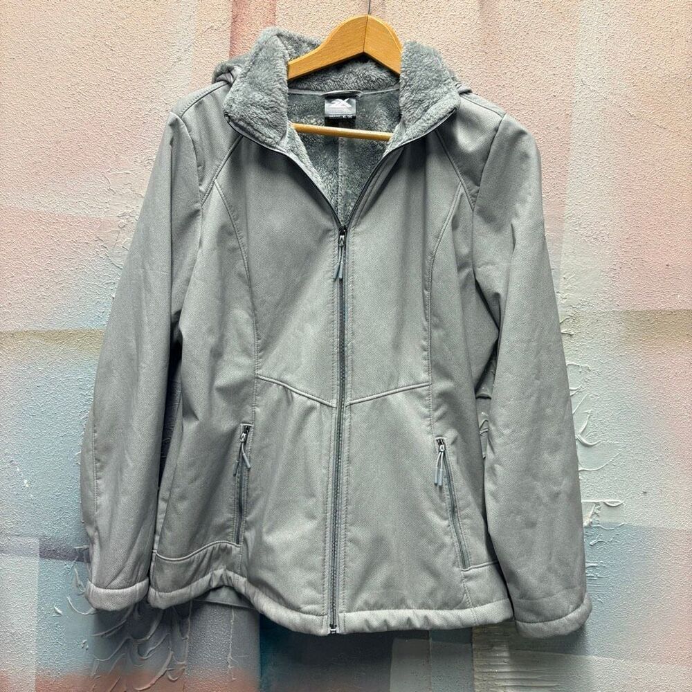 ZeroXposur XL Gray Hooded Zip Front Winter Jacket Mountain Chic Outdoors Hiking